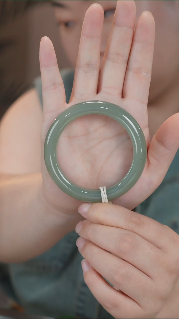 和田玉手镯未镶嵌94【柚子来啦】和田玉拍一发一56