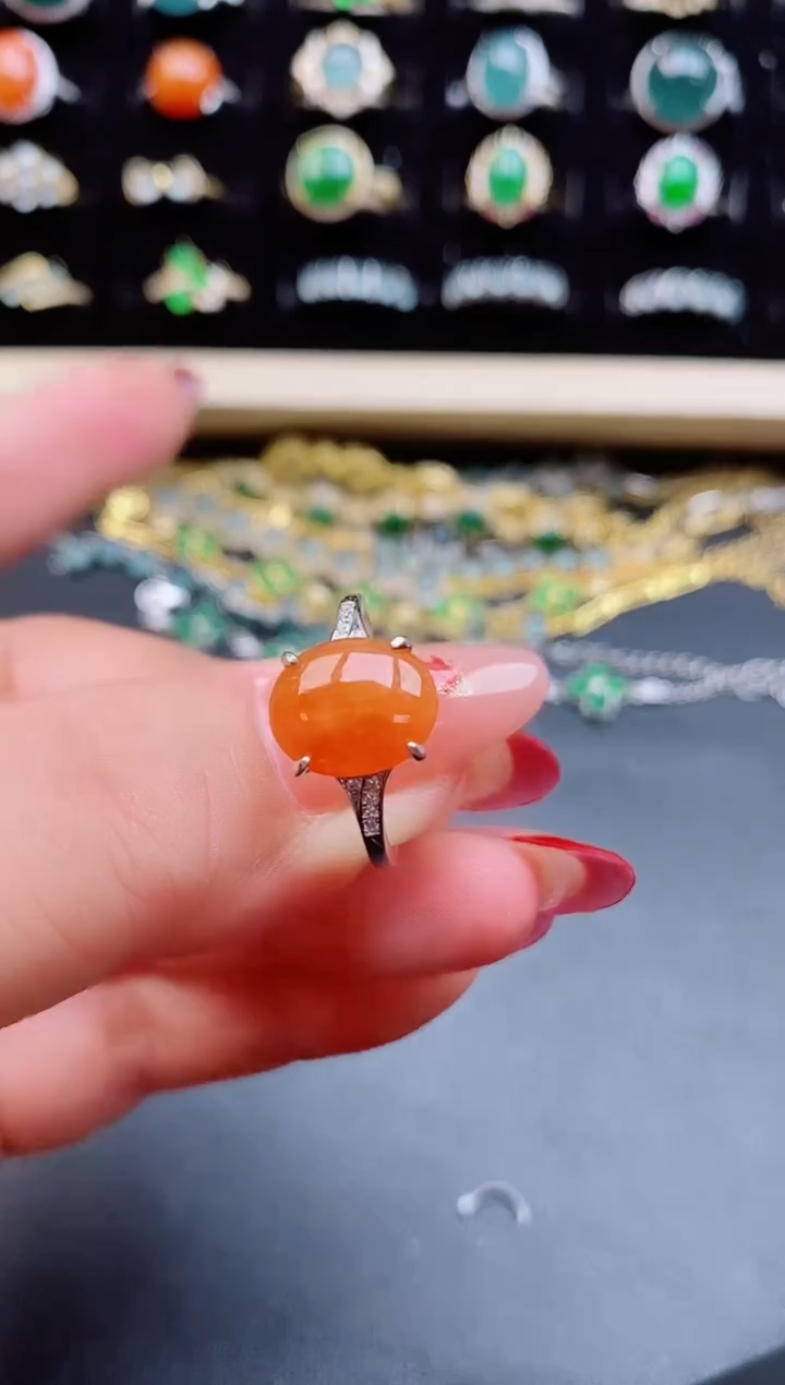 【闪购商品】翡翠戒指银S925镶嵌5800