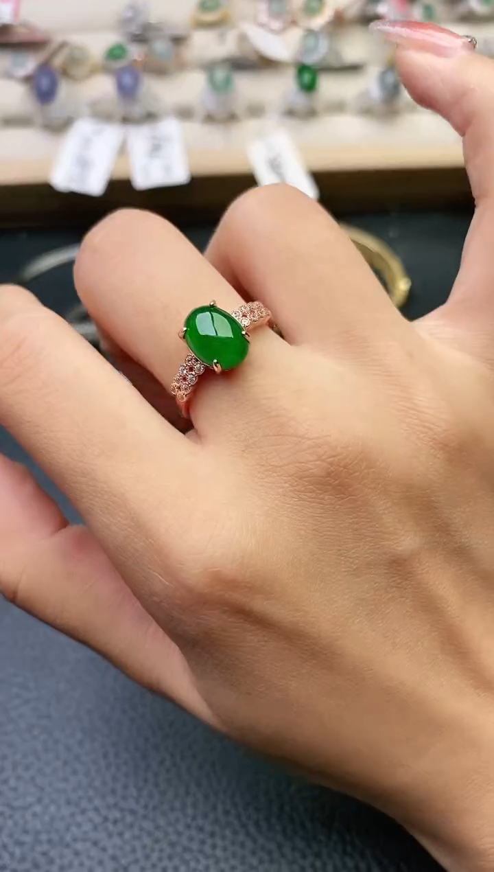 【闪购商品】翡翠戒指银S925镶嵌11111
