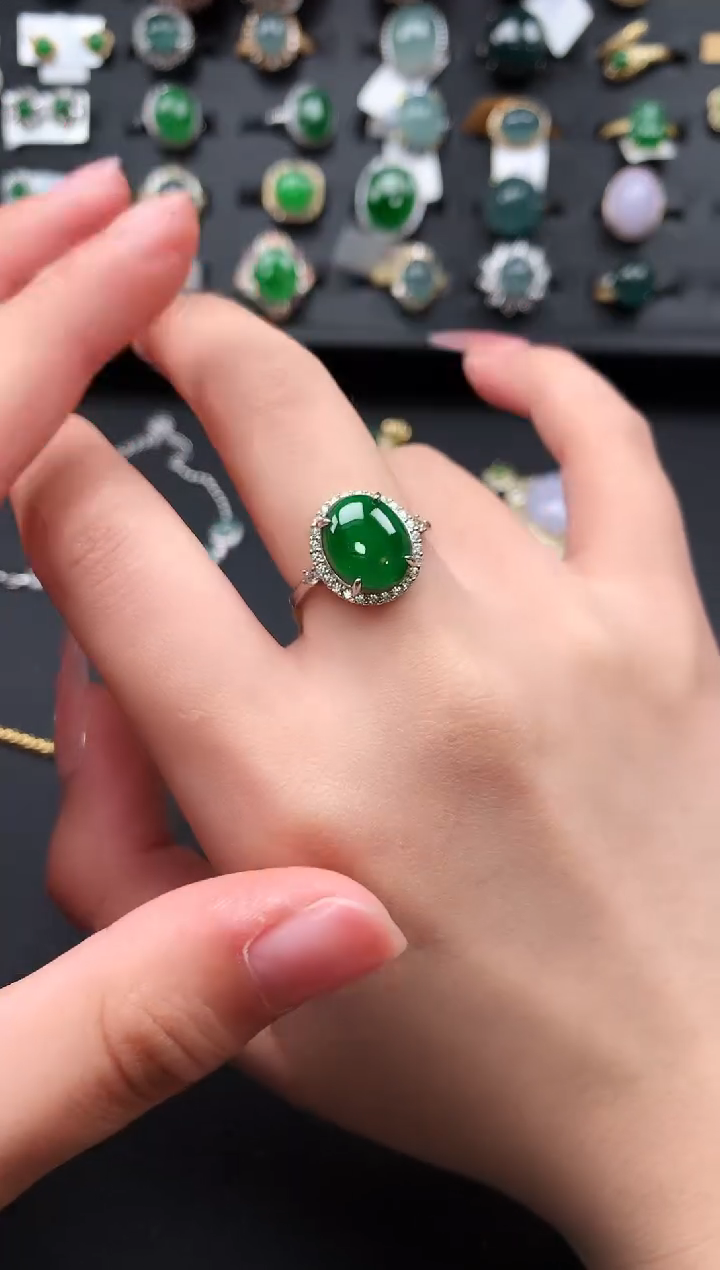 【闪购商品】翡翠戒指银S925镶嵌521241