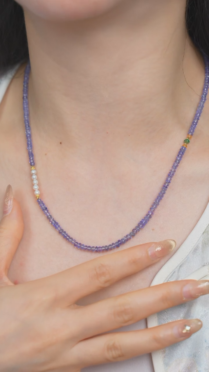 18K金镶嵌颈饰坦桑石6014502