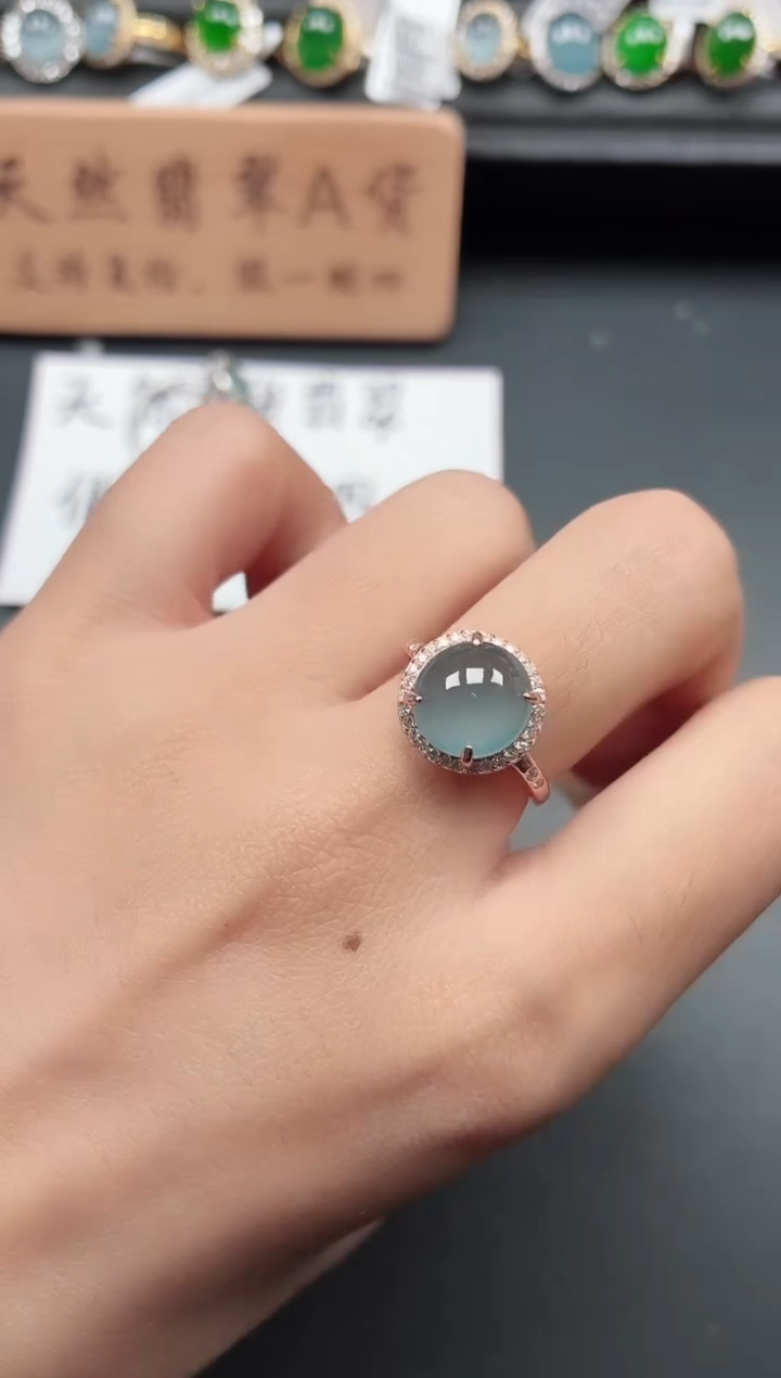 银S925镶嵌戒指翡翠11