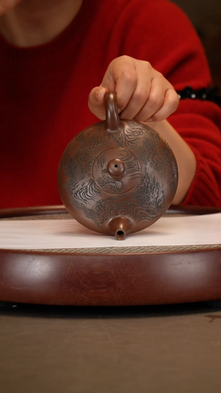 【闪购商品】紫砂茶壶【徐晓梅】紫泥云月  240CC