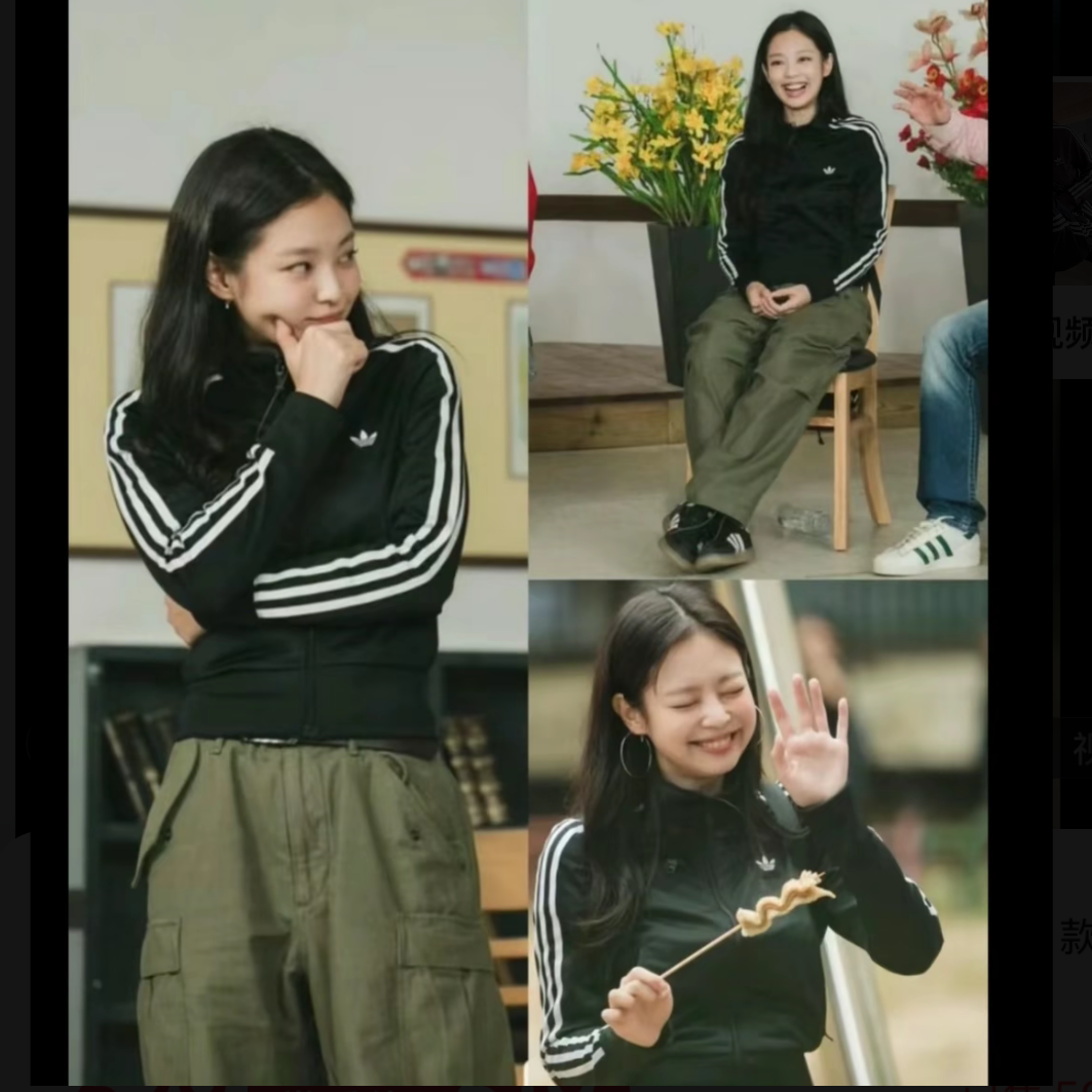 adidas/阿迪达斯三叶女复古穿搭针织运动修身夹克外套IY7278