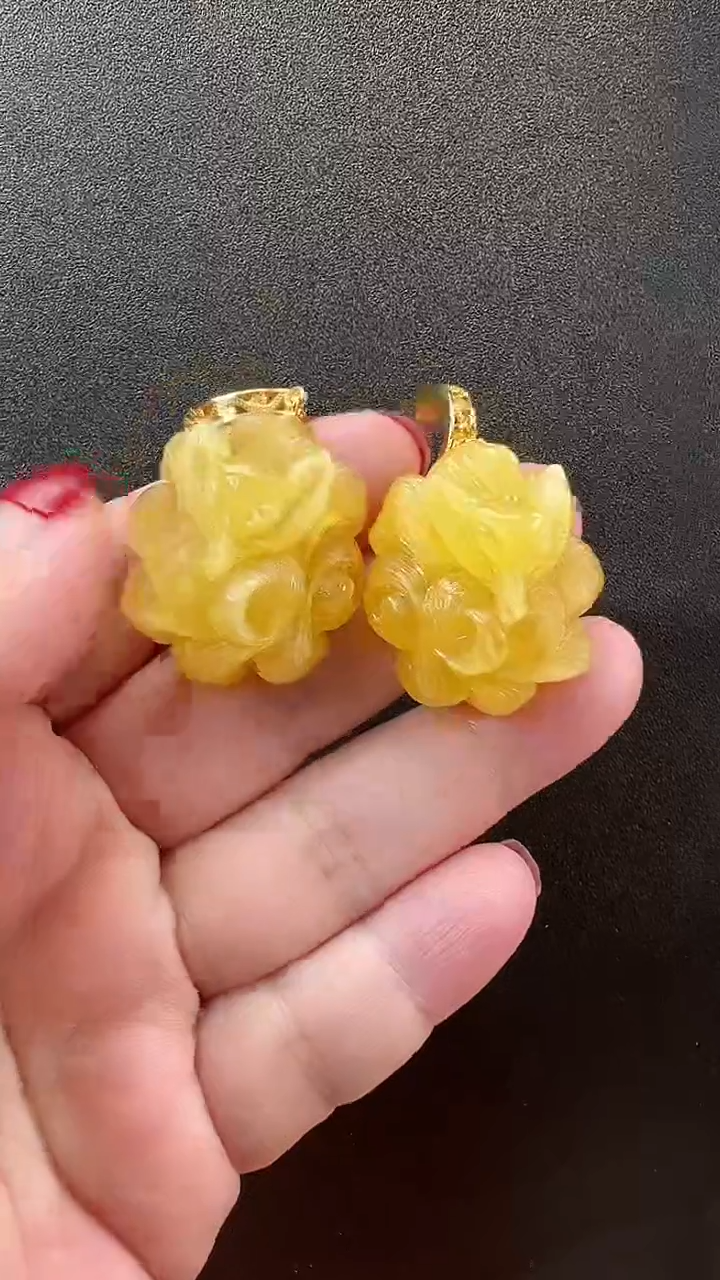 【闪购商品】琥珀耳饰未镶嵌耳环