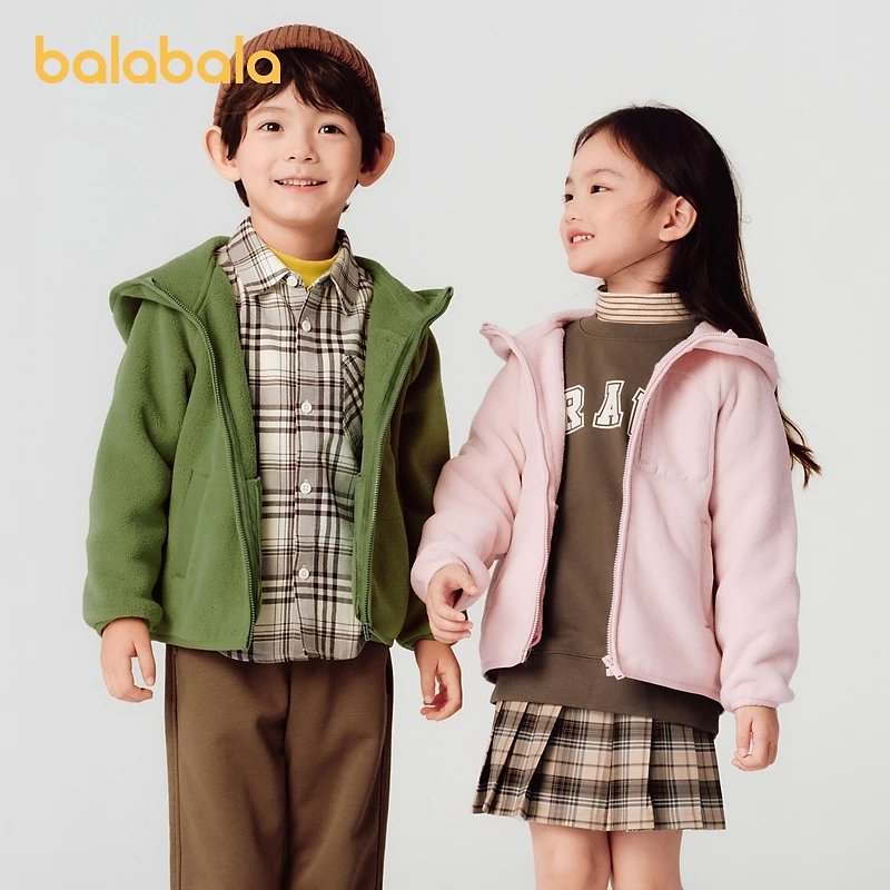 巴拉巴拉童装儿童外套男童宝宝摇粒绒女童秋冬装时尚