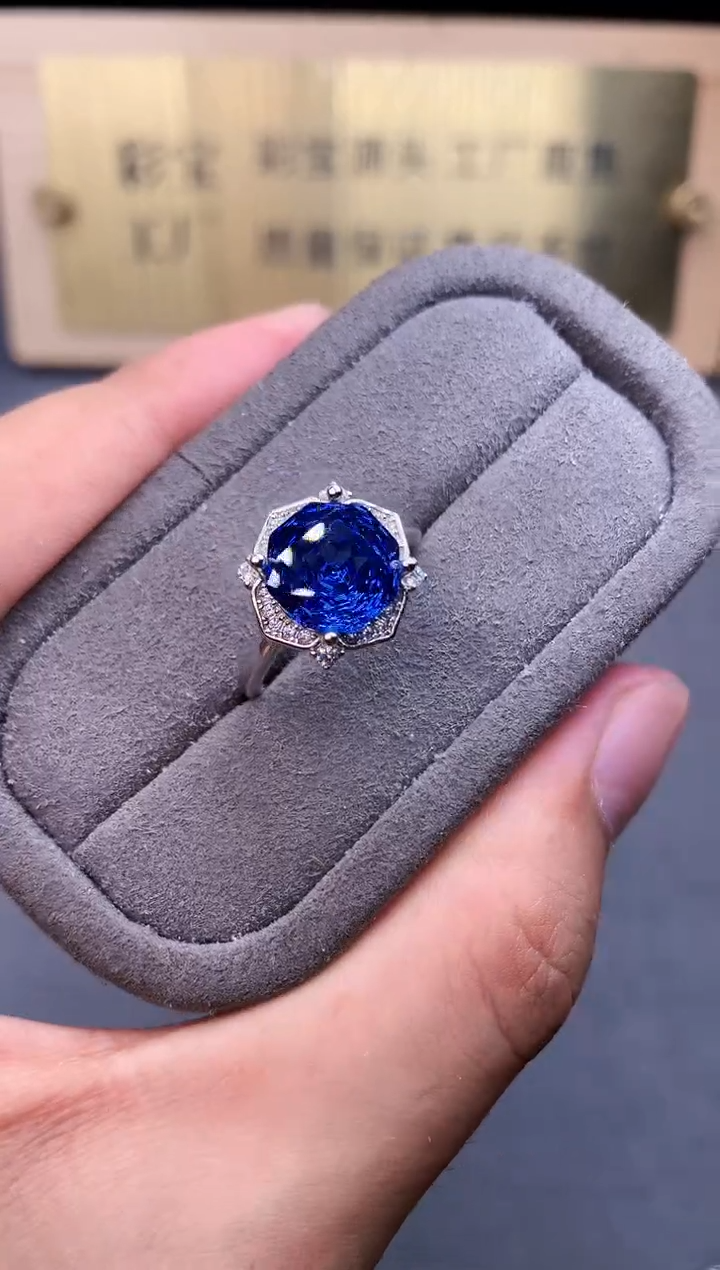 银S925镶嵌戒指托帕石2222