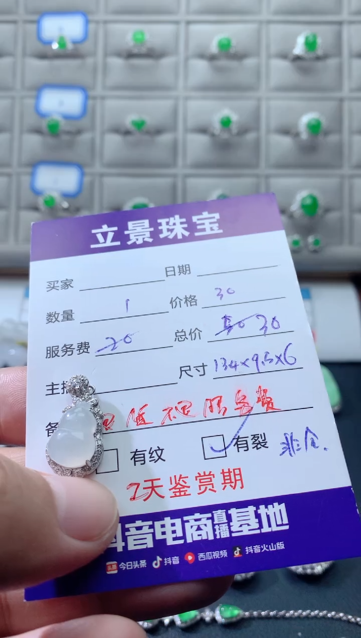 颈饰银S925镶嵌翡翠吊坠