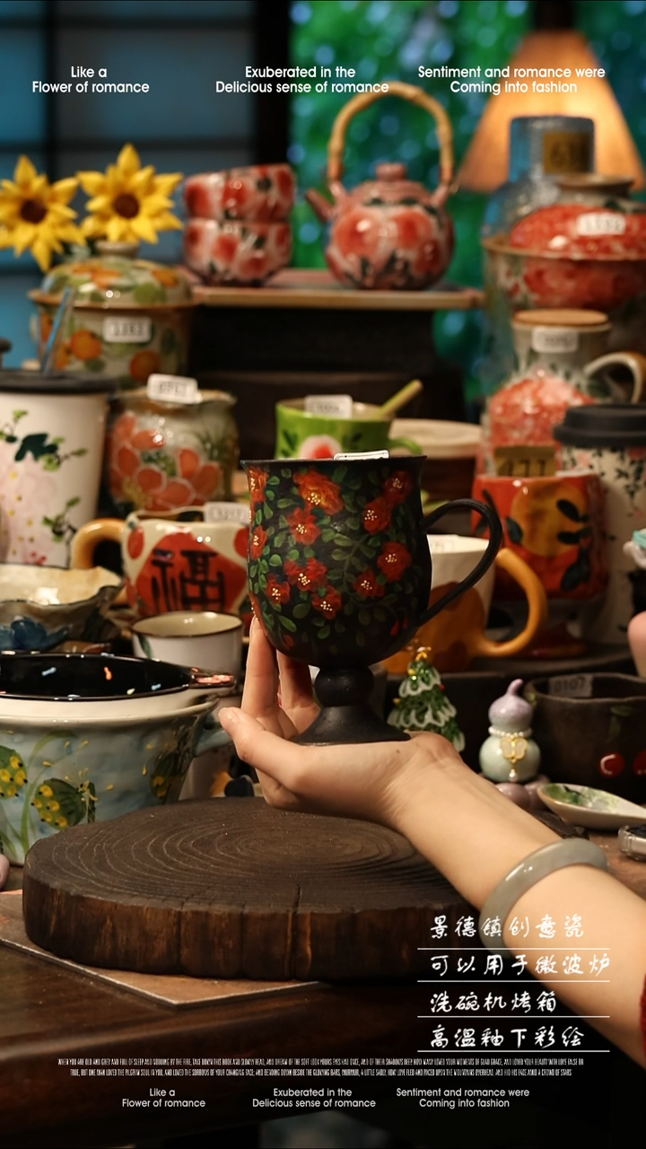 陶瓷景德镇高温釉下彩手工手绘款式@A0770@