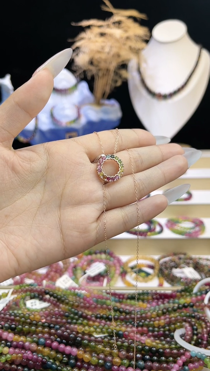 【闪购商品】碧玺/银S925镶嵌J碧玺吊坠多样性发货