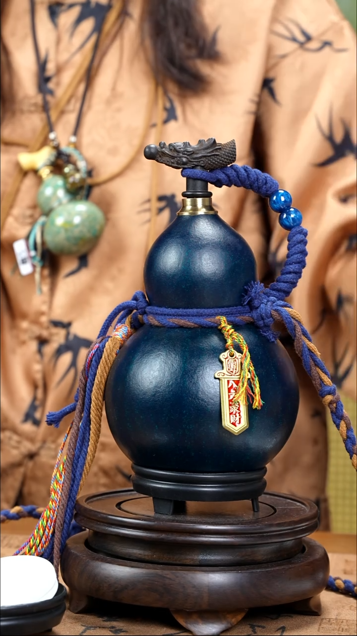 WQ026藏绳款大漆酒葫芦（现货现发）