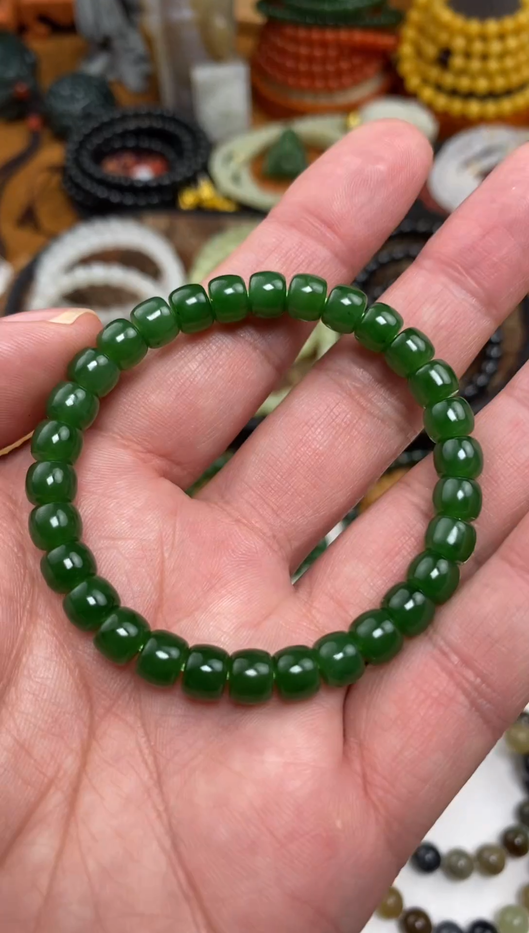 颈饰未镶嵌和田玉手串