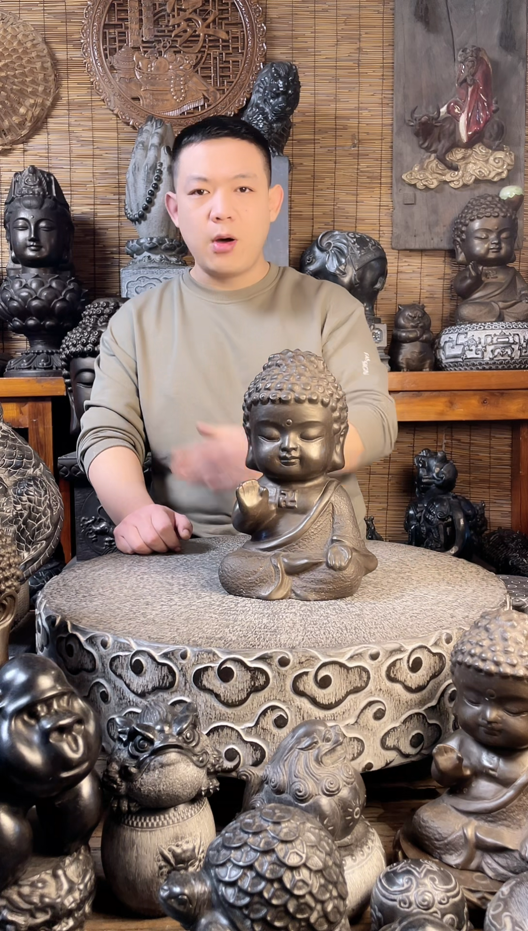 【闪购商品】30宝宝佛天然青石雕刻