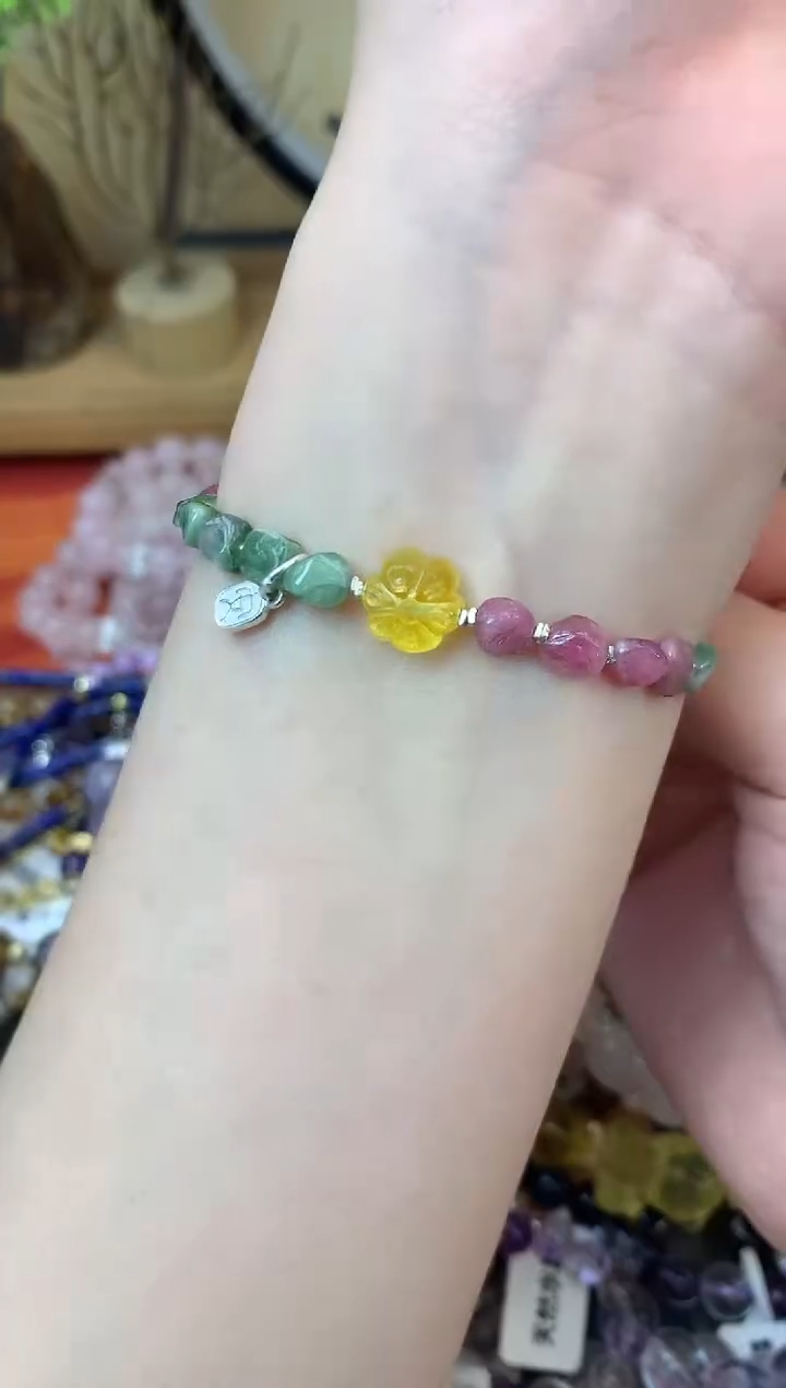 【闪购商品】碧玺手链银S925镶嵌480手串