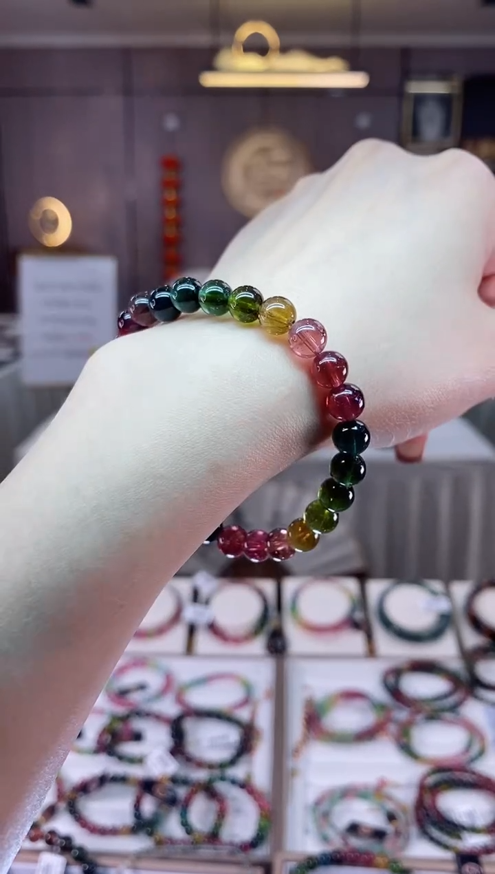 【闪购商品】碧玺单圈手串7mm+未镶嵌一物一证dan