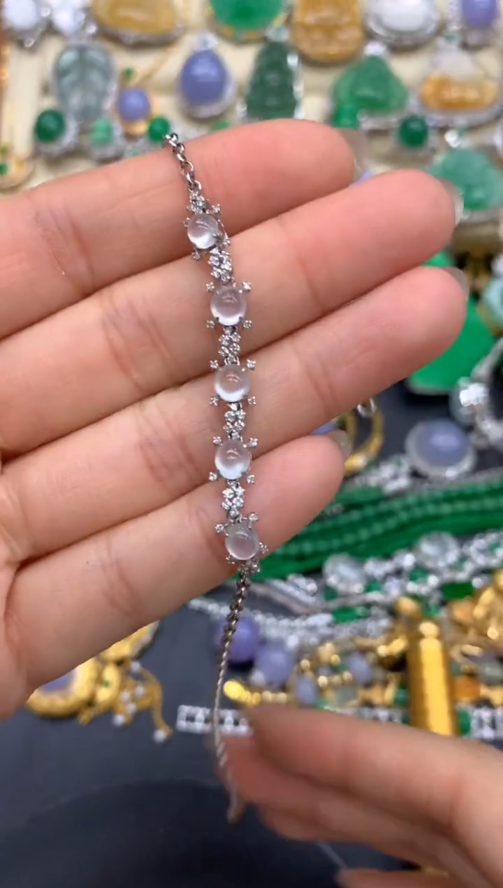 【闪购商品】翡翠手链18K金镶嵌354-中国好珍宝