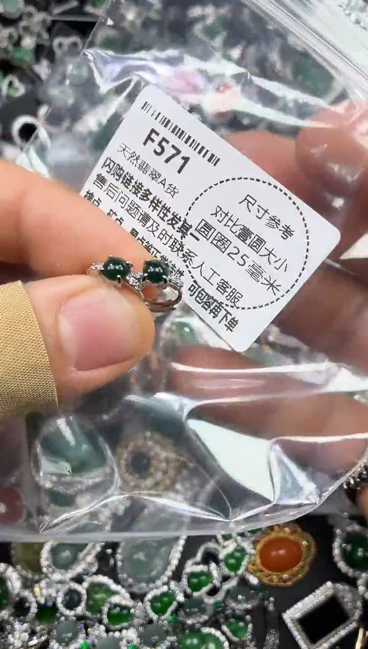 颈饰未镶嵌翡翠F571耳扣