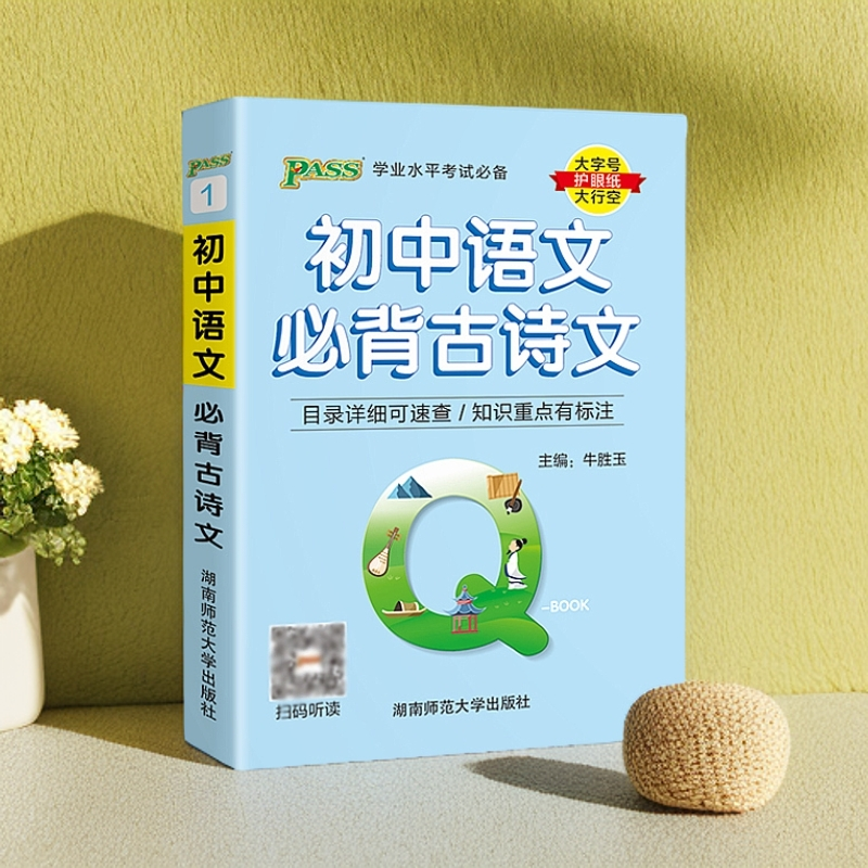 2024新版初中高中学业水平考试必备语文必背古诗文初高中生qbook