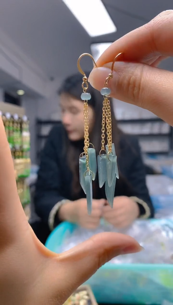 【闪购商品】翡翠耳饰合金0550翡翠耳钩