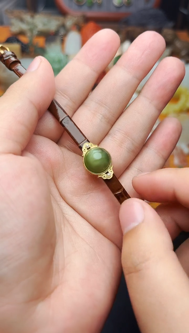 【闪购商品】和田玉手牌银S925镶嵌手牌01