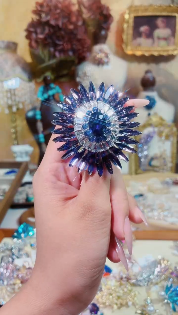 合成立方氧化锆铜合金紫色太阳花