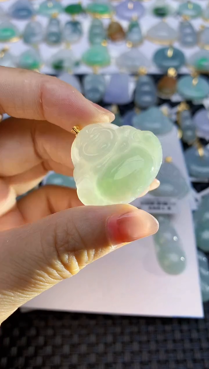 【闪购商品】翡翠颈饰18K金镶嵌天然A货翡翠 33