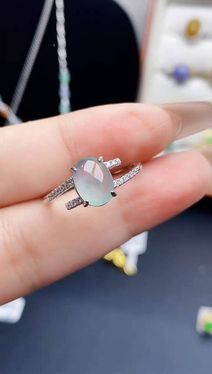 银S925镶嵌戒指翡翠0552