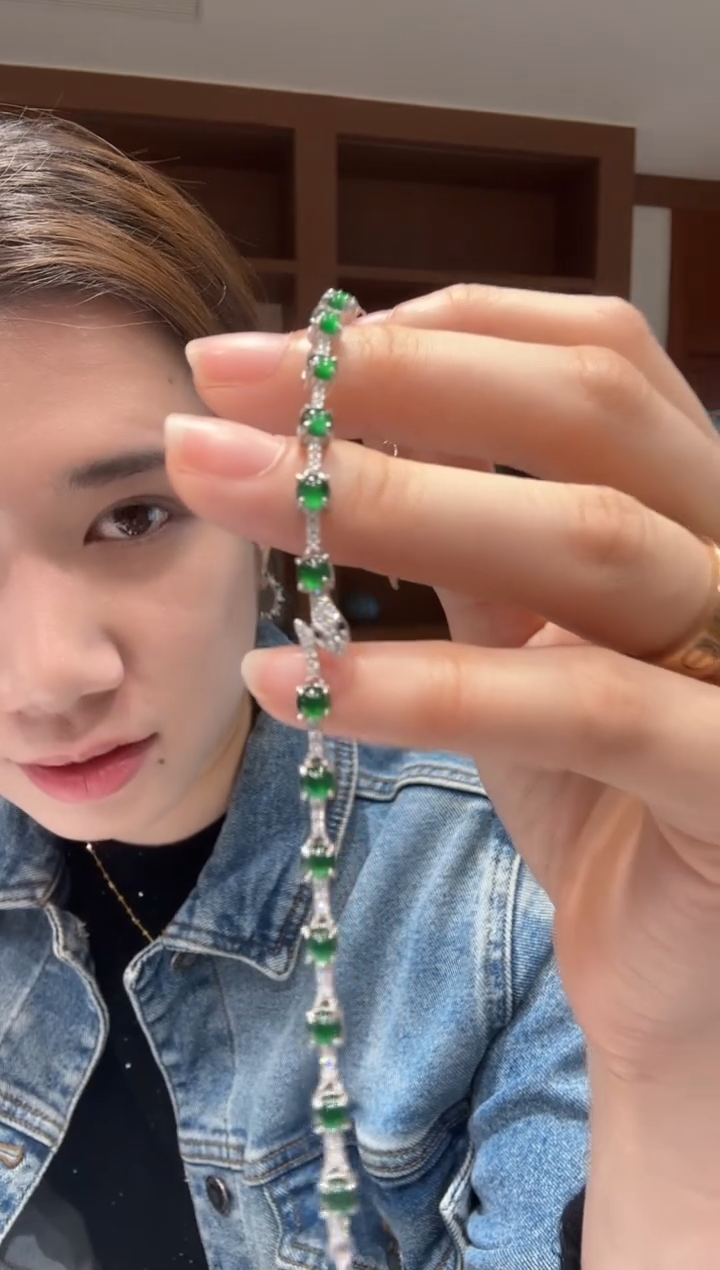 【闪购商品】翡翠手链银S925镶嵌银镶