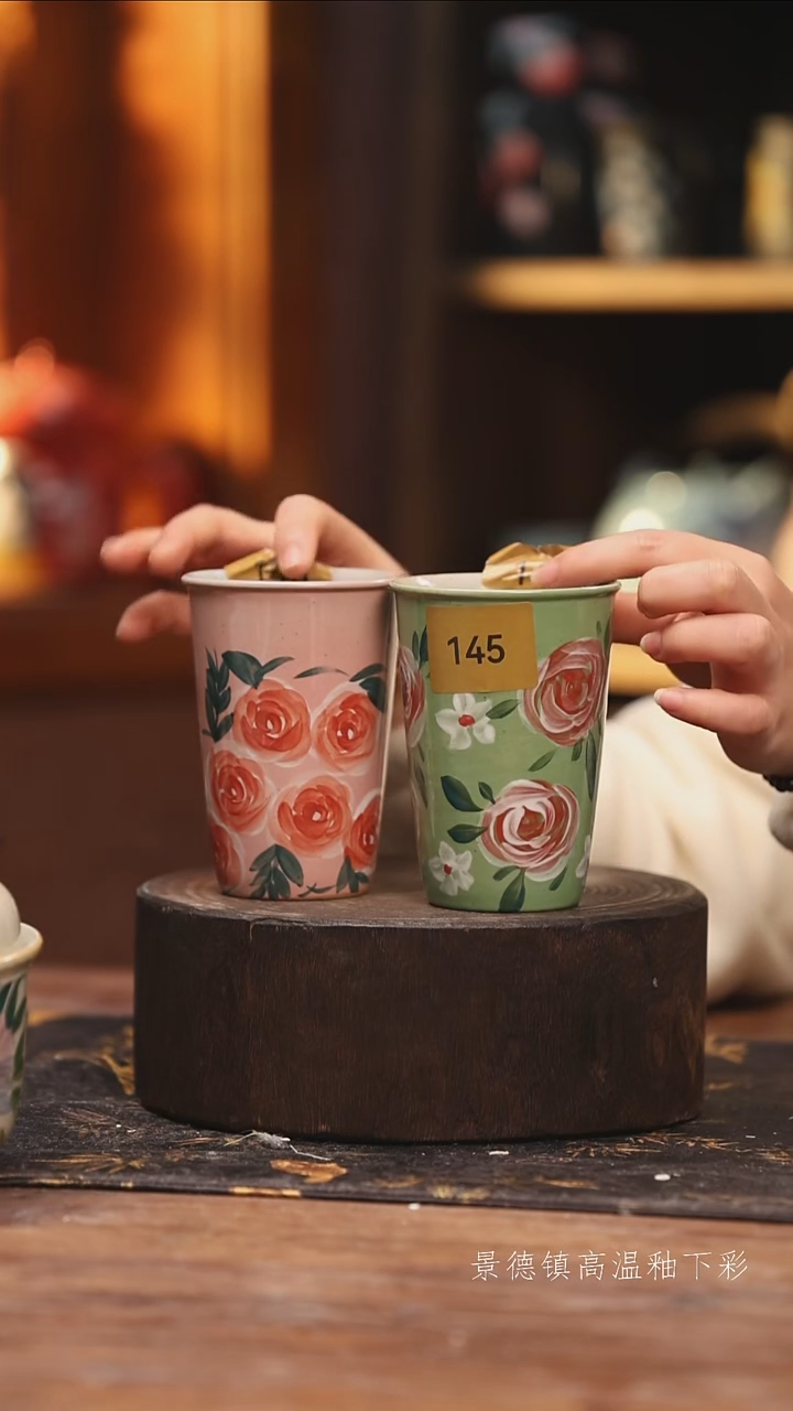 陶瓷景德镇高温釉下手绘陶瓷