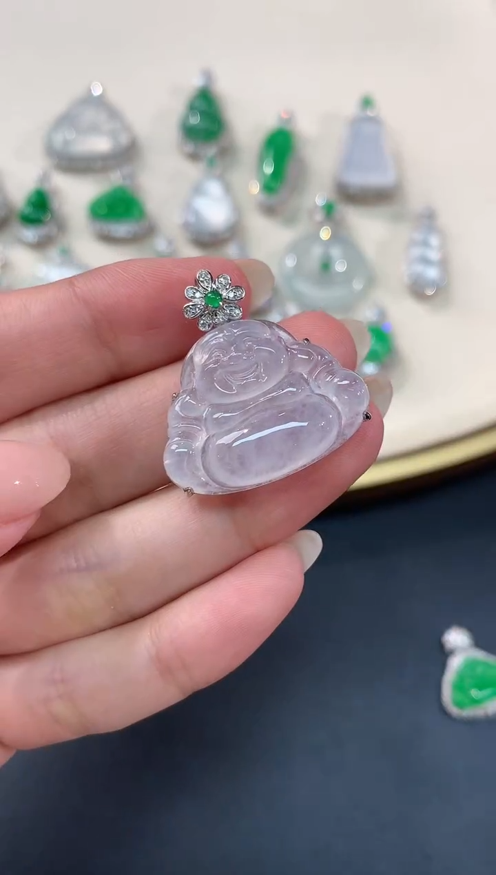 【闪购商品】翡翠吊坠(不含链)18K金镶嵌A542|5980