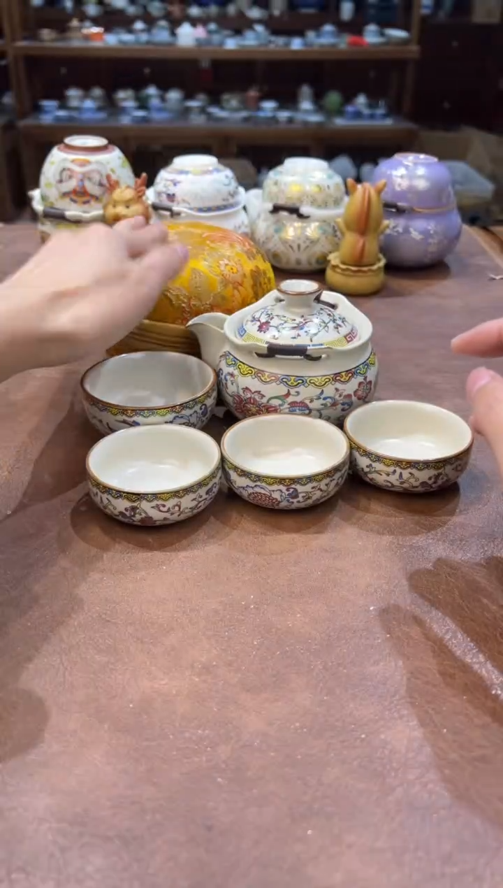 真的很便宜会开片的旅行茶具