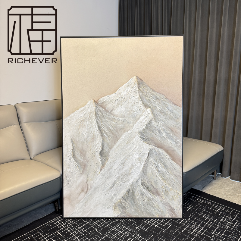 【雪域晨曦】手绘立体肌理油画现代简约百搭客厅玄关多用装饰画