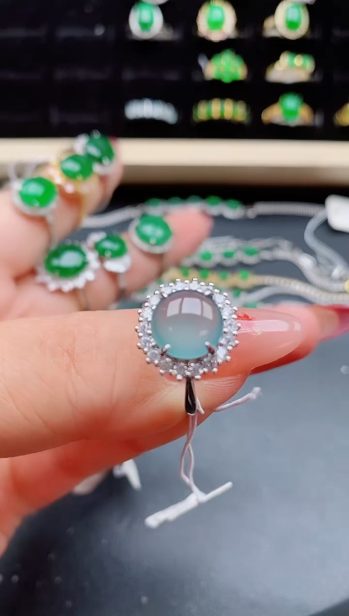 【闪购商品】翡翠戒指银S925镶嵌508005