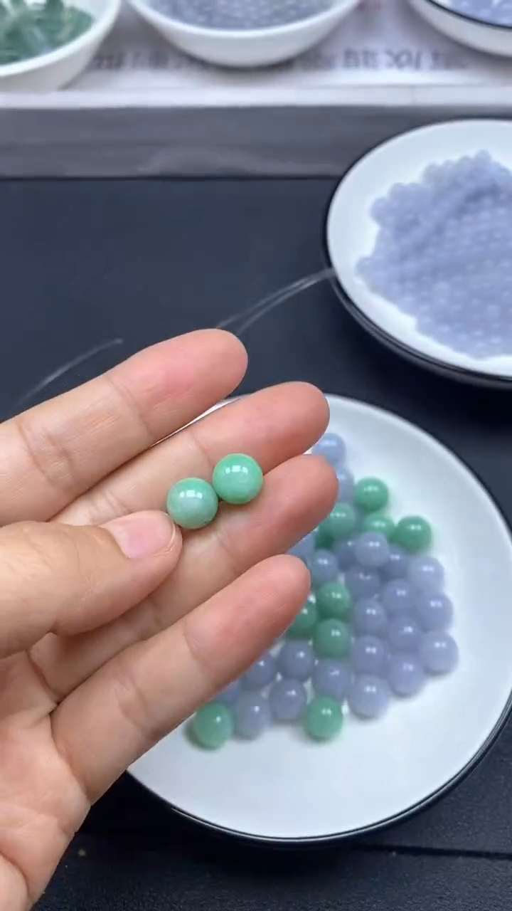 颈饰未镶嵌翡翠雪欣散珠定制diy