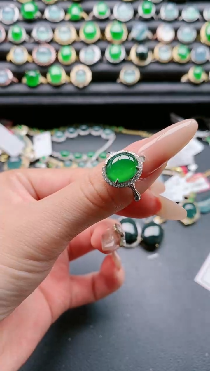 【闪购商品】翡翠戒指银S925镶嵌1111111