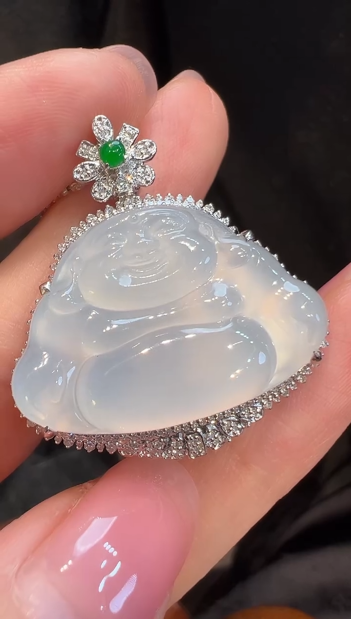 吊坠(不含链)18K金镶嵌翡翠L6