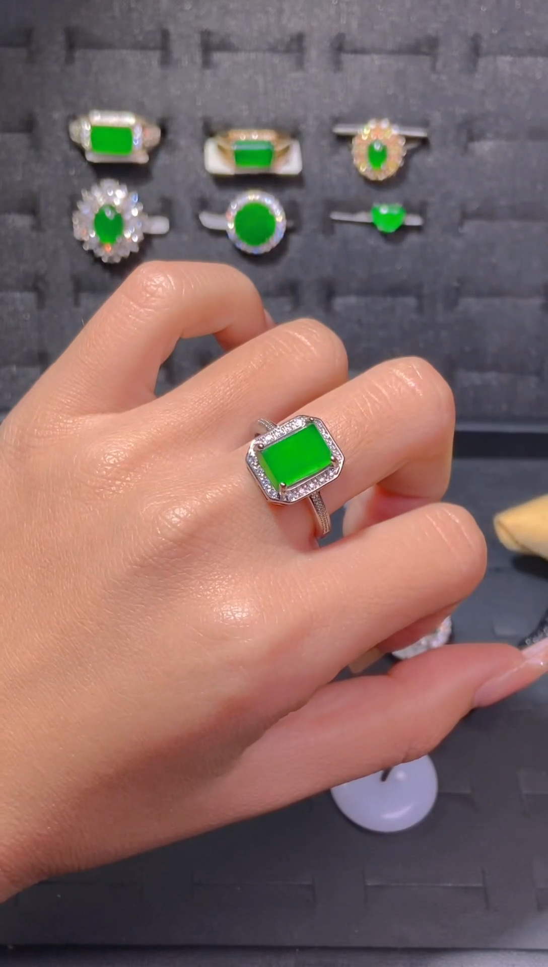 【闪购商品】翡翠戒指未镶嵌天然翡翠A货76