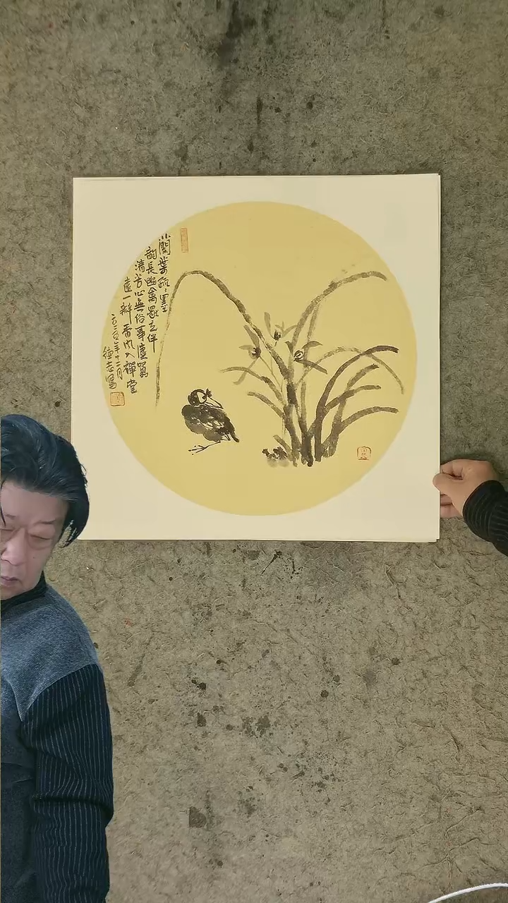 国画温德志老师 国画 禅意小品  50*50cm  卡纸