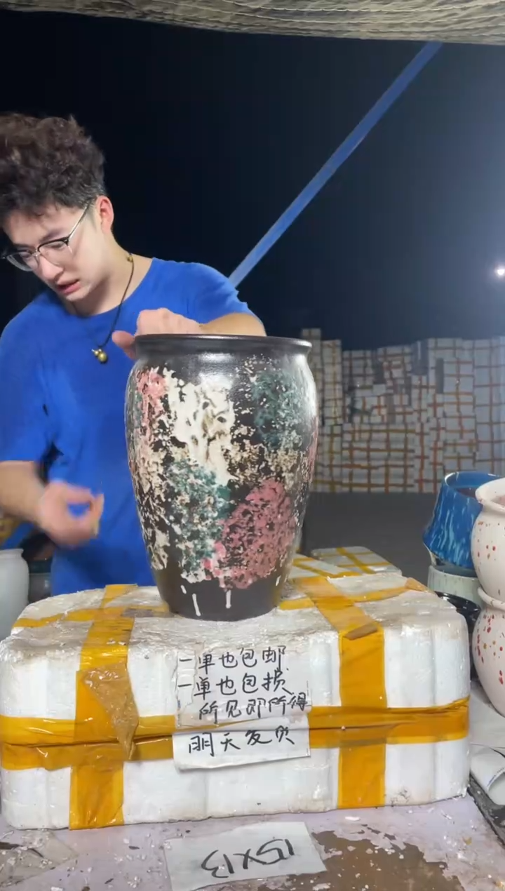 紫砂花盆宜兴紫砂粗陶花盆花盆口/高19/30