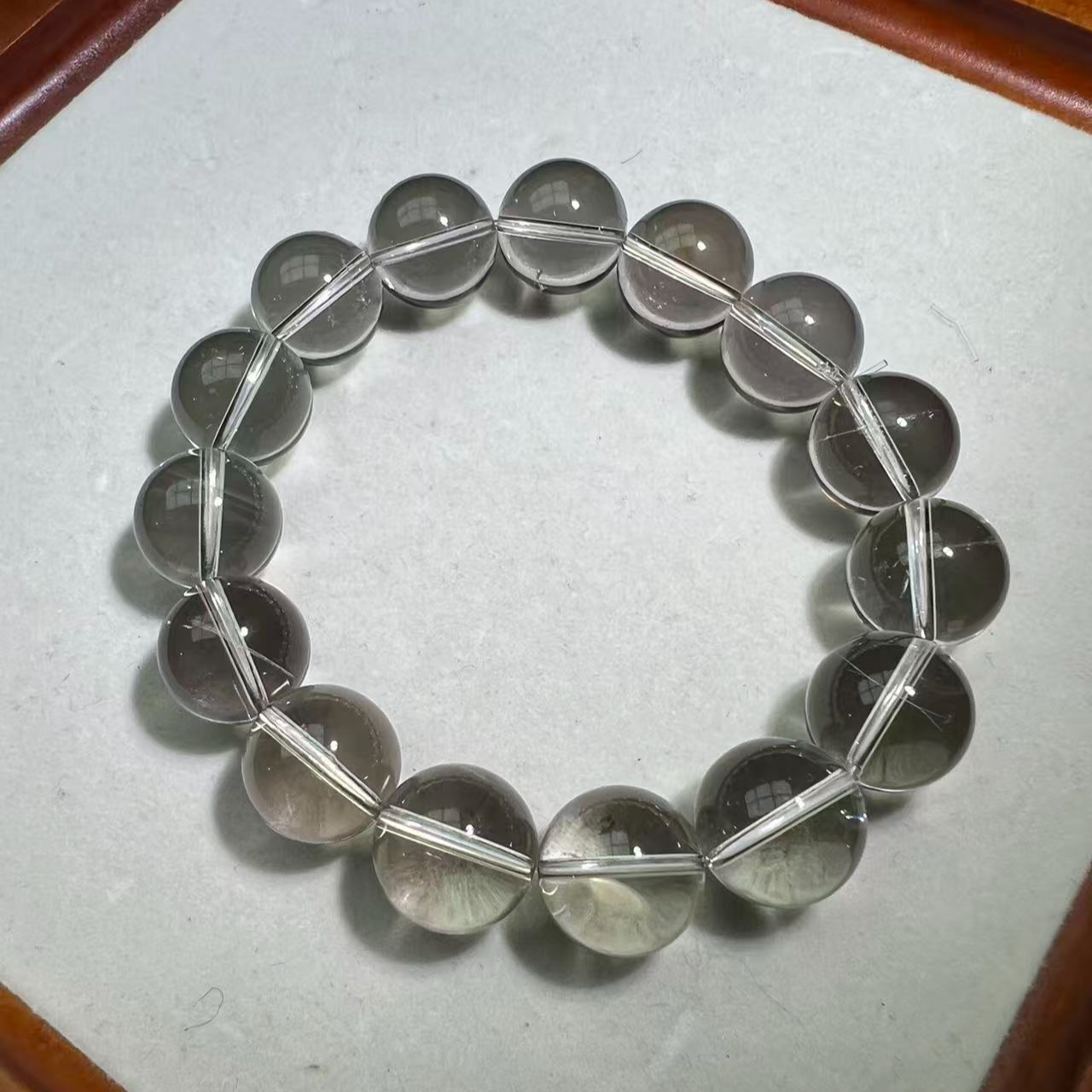 天然A级浅色茶晶手链美丽香槟色