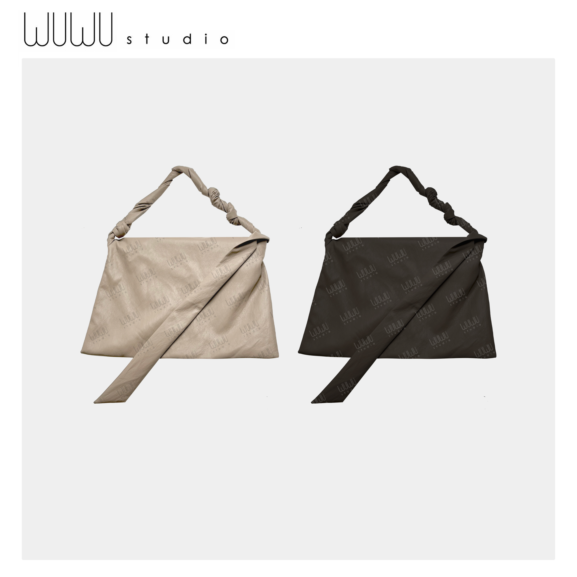 WUWU STUDIO【旧愿】慵懒风通勤时尚小众扭结单肩简易斜挎包3129