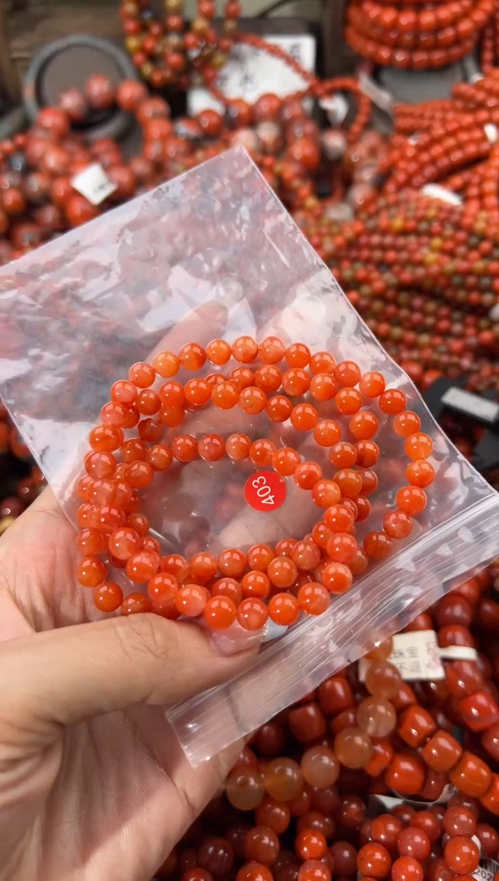 未镶嵌手串南红玛瑙6+