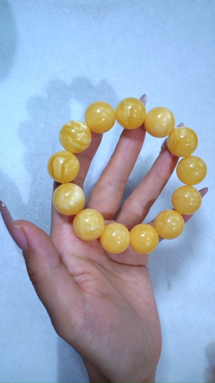 【闪购商品】蜜蜡手链未镶嵌17.8mm浓蜡妖花大圆珠