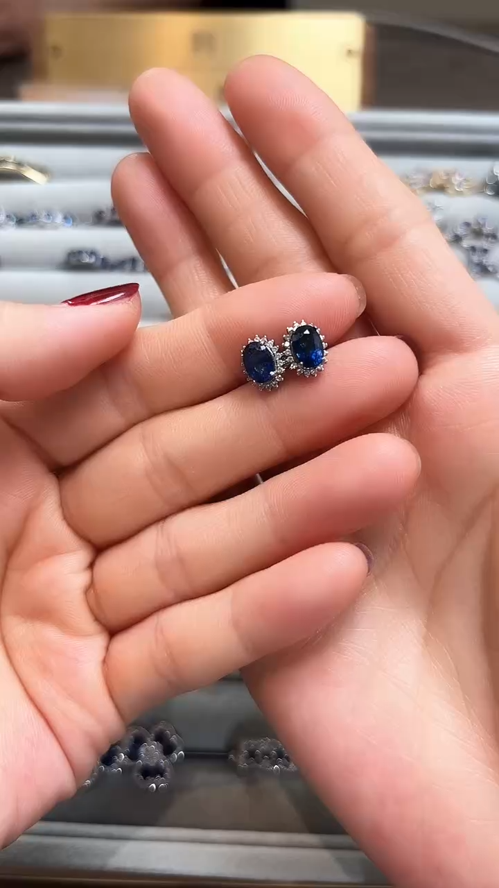 【闪购商品】蓝宝石耳饰银S925镶嵌09