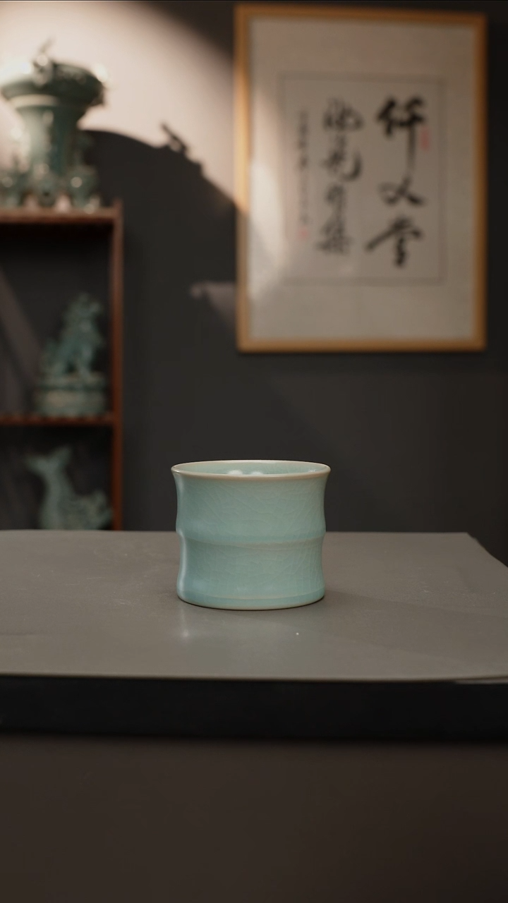 【闪购商品】杯仿古釉原矿 竹节杯