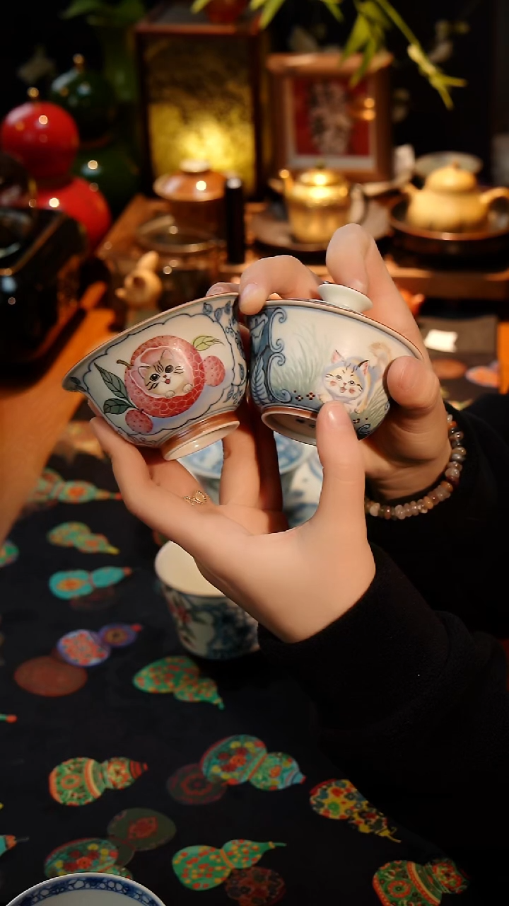 茶器一***妈盖碗+主人杯两件套