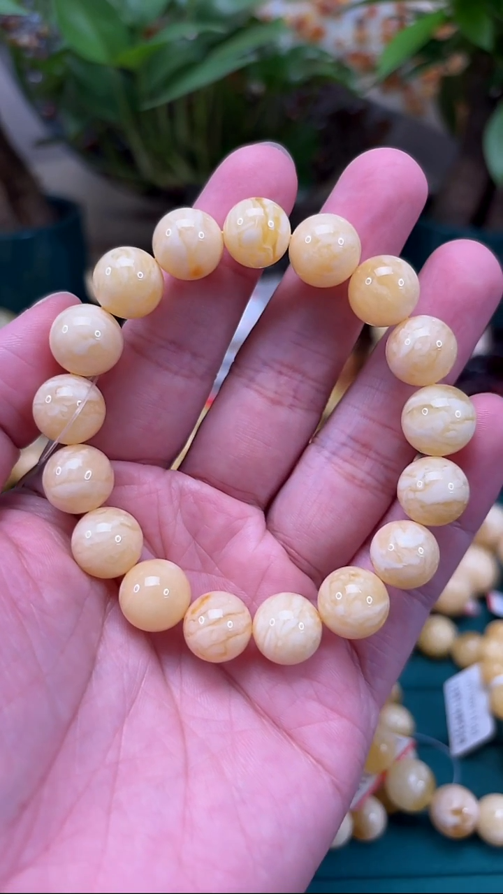 手链蜜蜡未镶嵌p91收藏臻品白蜡妖孽手串 17.54克 12mm