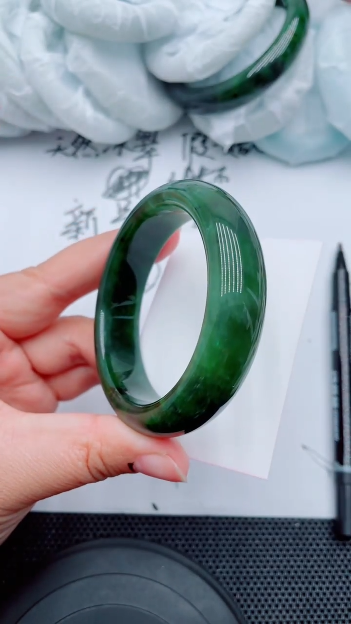 【闪购商品】和田玉（碧玉）手镯未镶嵌C103-55-56