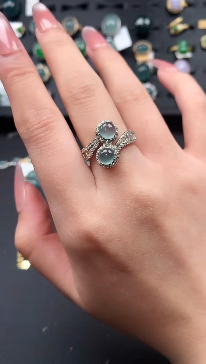 【闪购商品】翡翠戒指银S925镶嵌52141