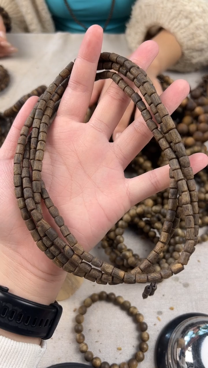 沉香手串奇楠沉水树心油多圈桶珠保17克多样性发一条 收藏级